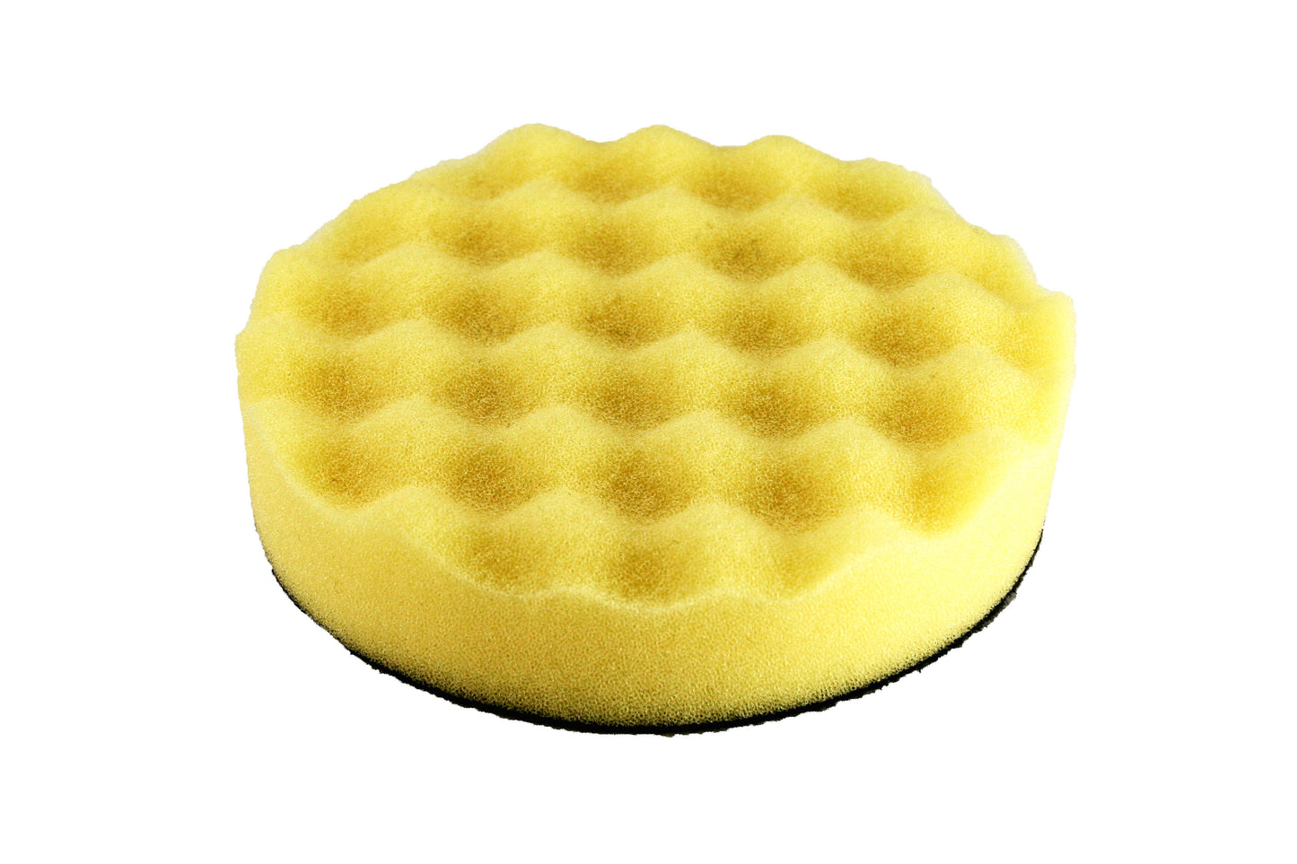 Hook and Loop Yellow Waffle Foam Pad Buffer Sponge - Set of 3 Pieces - Air Polisher Accessory